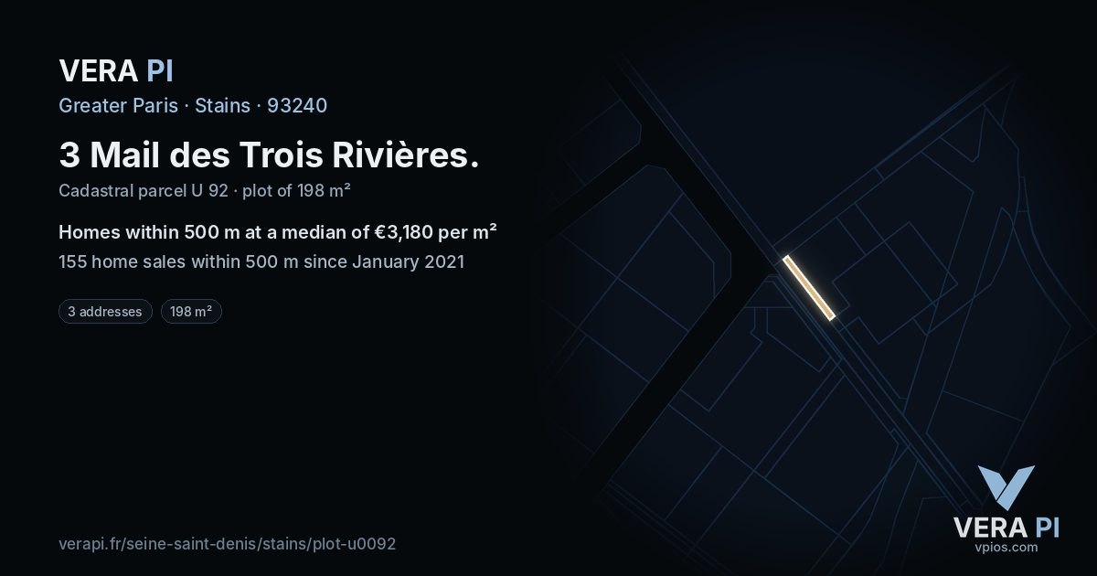 3 Mail des Trois Rivières, Stains at night – the plot lit, the parcels around coloured by the prices near them