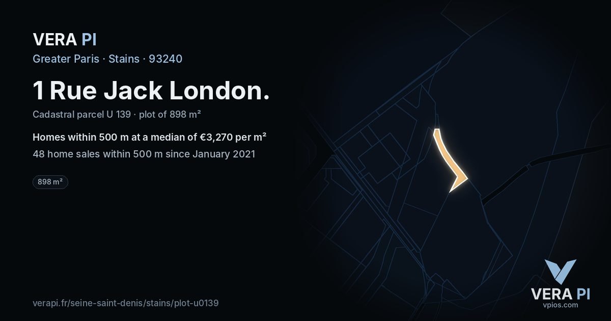 1 Rue Jack London, Stains at night – the plot lit, the parcels around coloured by the prices near them