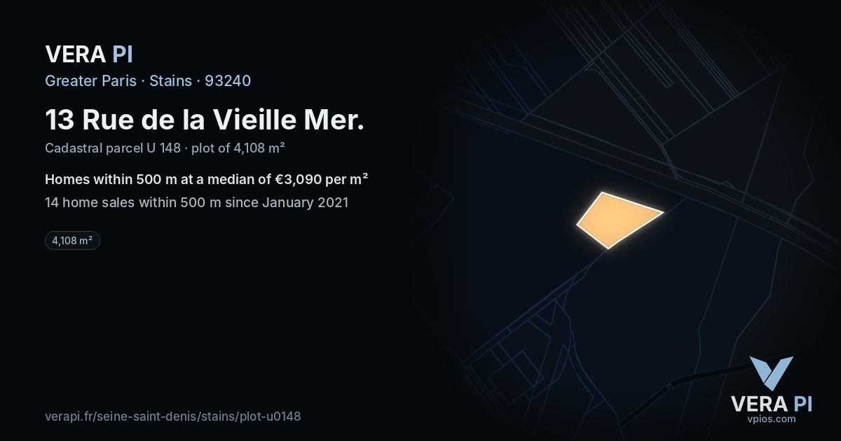 13 Rue de la Vieille Mer, Stains at night – the plot lit, the parcels around coloured by the prices near them