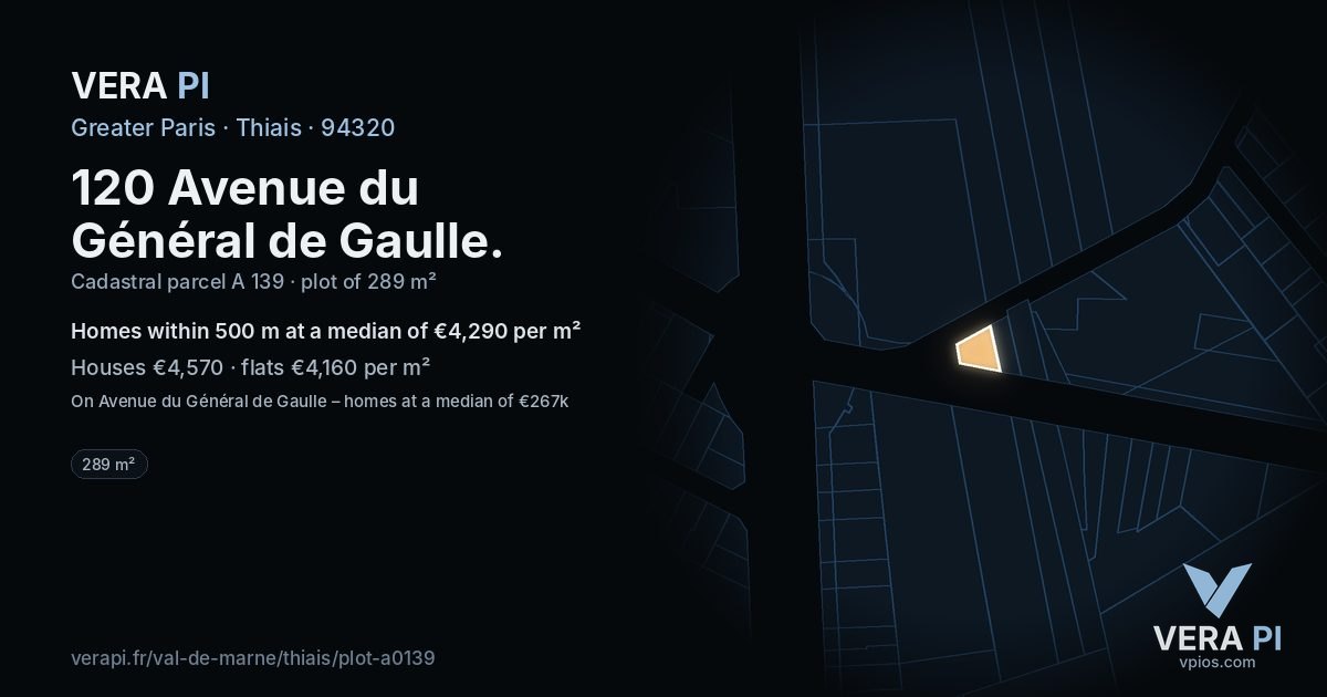120 Avenue du Général de Gaulle, Thiais at night – the plot lit, the parcels around coloured by the prices near them