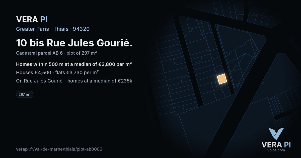 10 bis Rue Jules Gourié, Thiais at night – the plot lit, the parcels around coloured by the prices near them