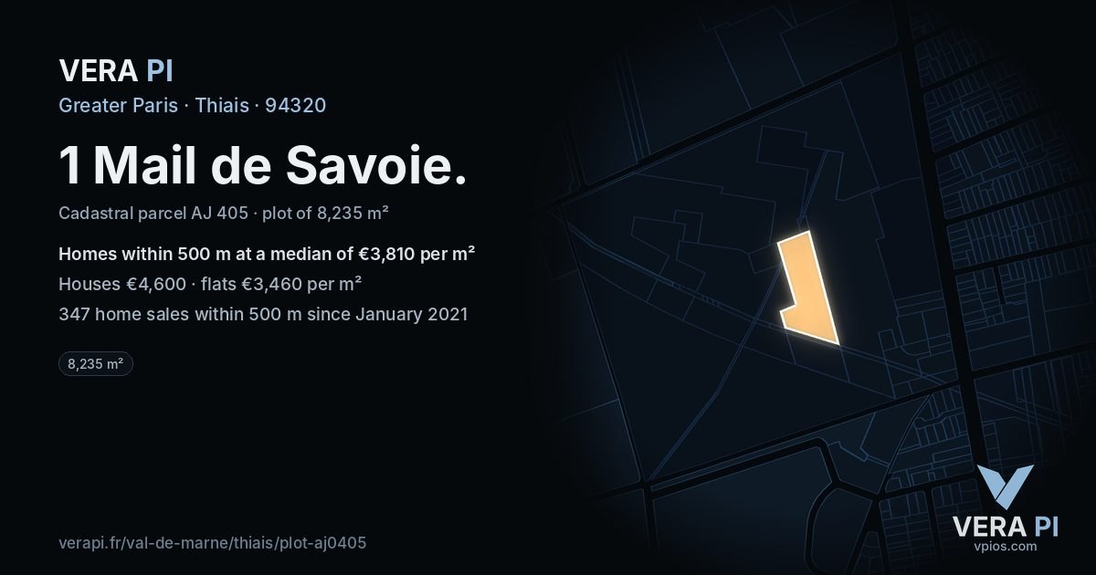 1 Mail de Savoie, Thiais at night – the plot lit, the parcels around coloured by the prices near them