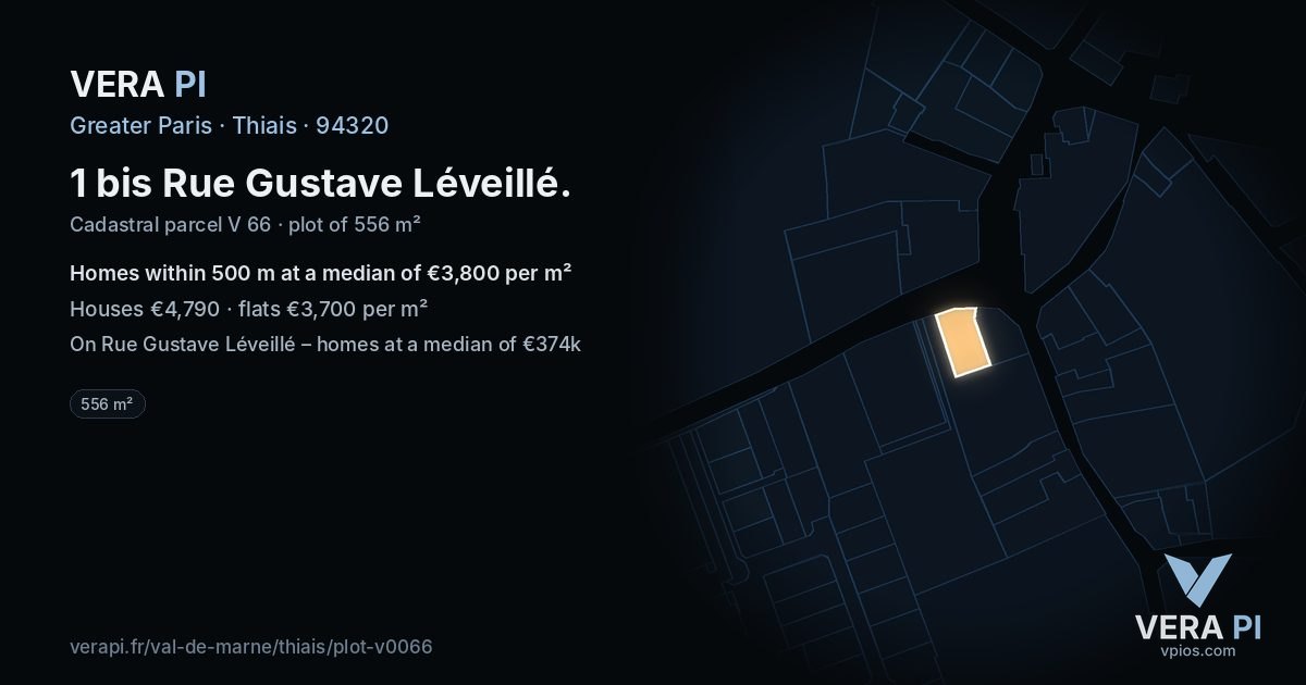 1 bis Rue Gustave Léveillé, Thiais at night – the plot lit, the parcels around coloured by the prices near them