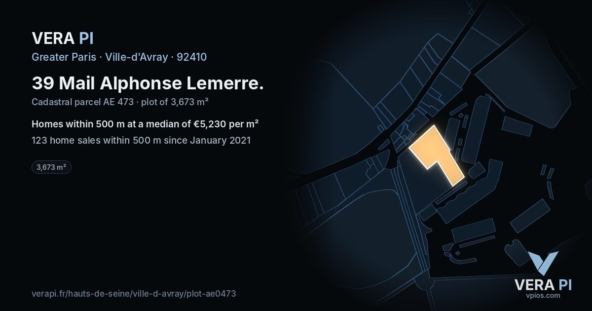 39 Mail Alphonse Lemerre, Ville-d'Avray at night – the plot lit, the parcels around coloured by the prices near them