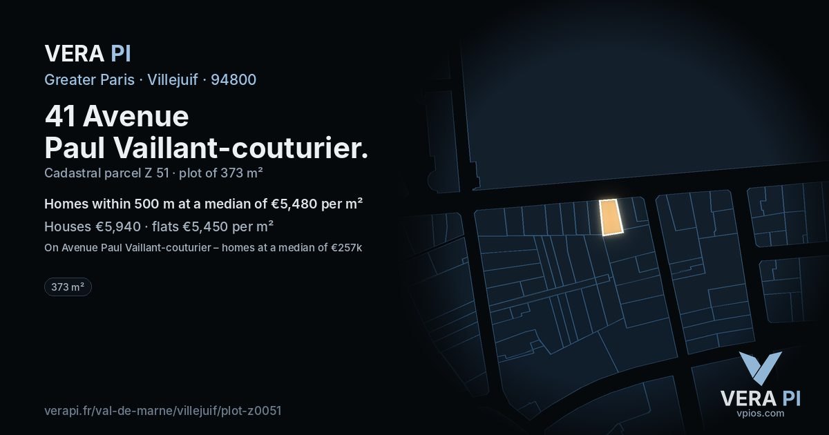 41 Avenue Paul Vaillant-couturier, Villejuif at night – the plot lit, the parcels around coloured by the prices near them