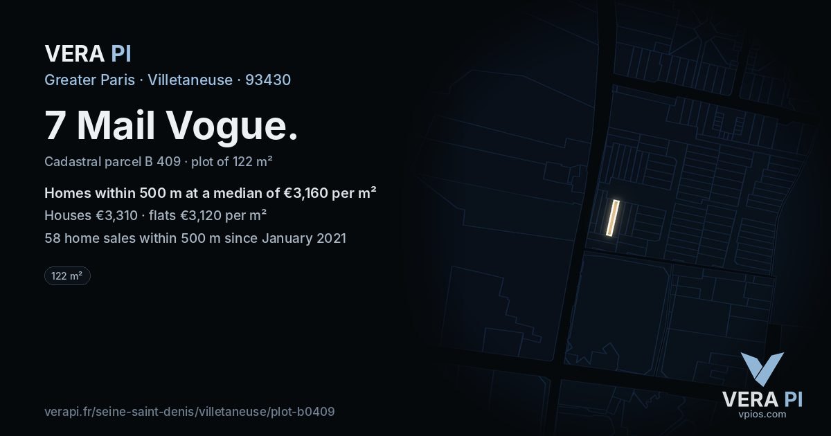 7 Mail Vogue, Villetaneuse at night – the plot lit, the parcels around coloured by the prices near them