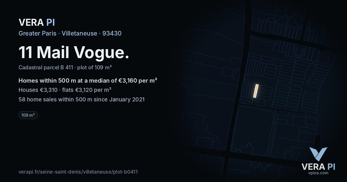 11 Mail Vogue, Villetaneuse at night – the plot lit, the parcels around coloured by the prices near them