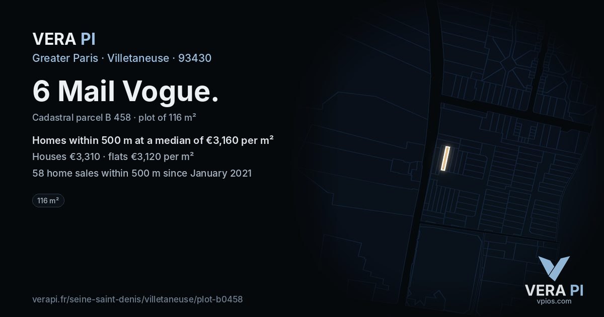 6 Mail Vogue, Villetaneuse at night – the plot lit, the parcels around coloured by the prices near them
