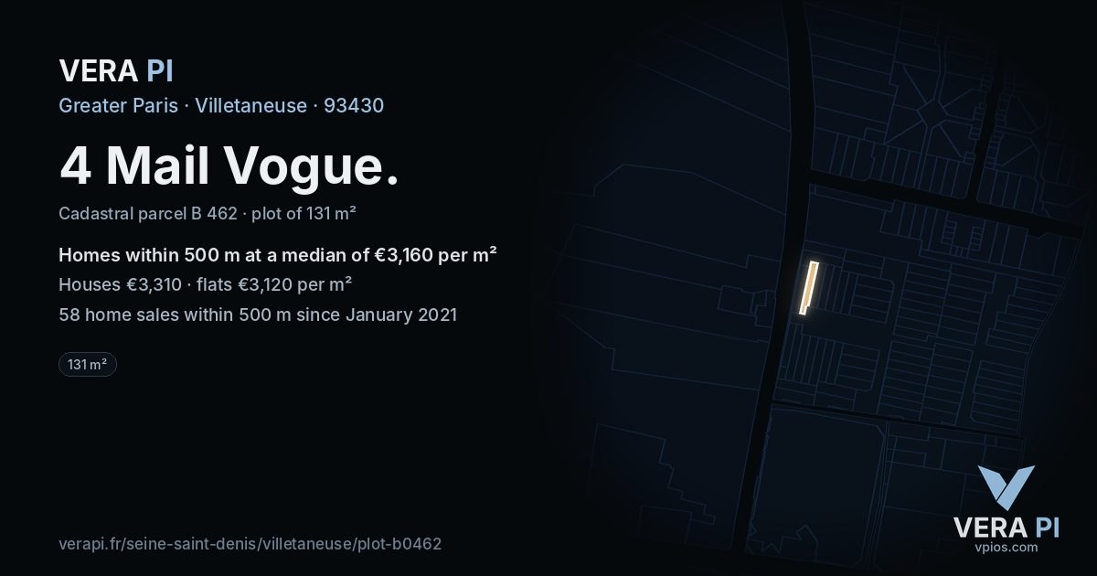 4 Mail Vogue, Villetaneuse at night – the plot lit, the parcels around coloured by the prices near them