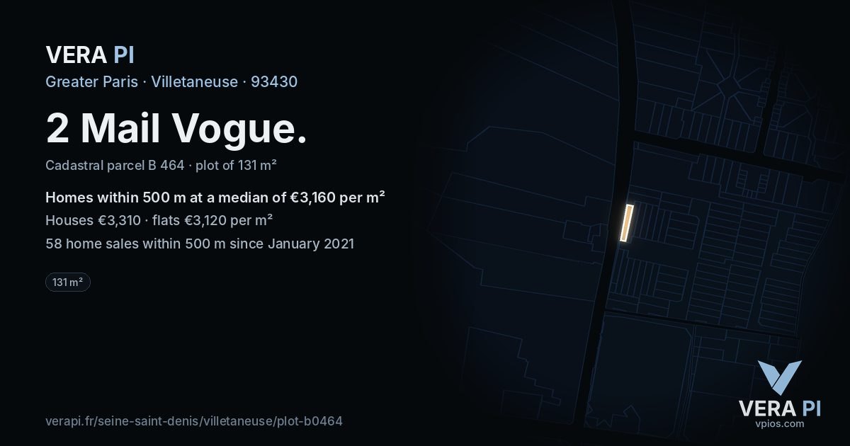 2 Mail Vogue, Villetaneuse at night – the plot lit, the parcels around coloured by the prices near them