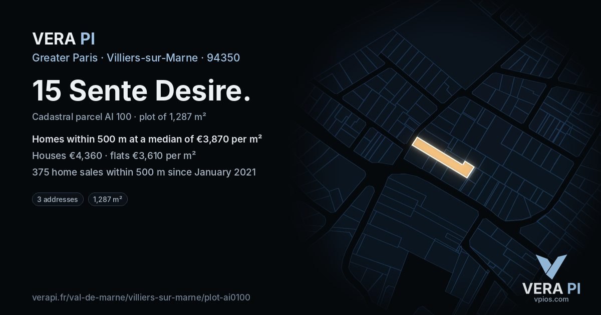 15 Sente Desire, Villiers-sur-Marne at night – the plot lit, the parcels around coloured by the prices near them